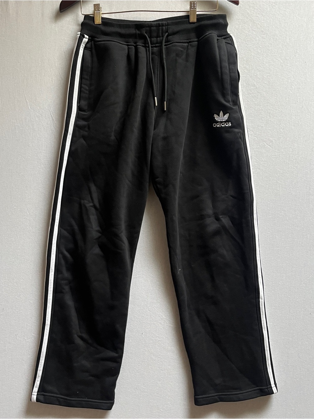 Adidas Women’s Cotton Fleece Track Pants 3-Stripes Classic Athleisure Jogger L